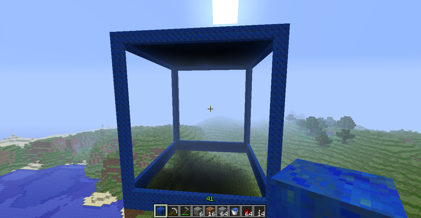 Geldspeicher im Aufbau
leider nur creative und nicht survival 
blau aus lapis und gelb aus gold
in dem sinne geldspeicher an sich ;O)